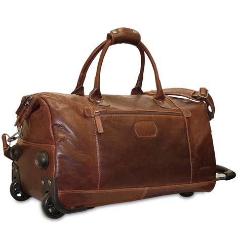 fake leather travel duffle bag|genuine leather rolling duffle bag.